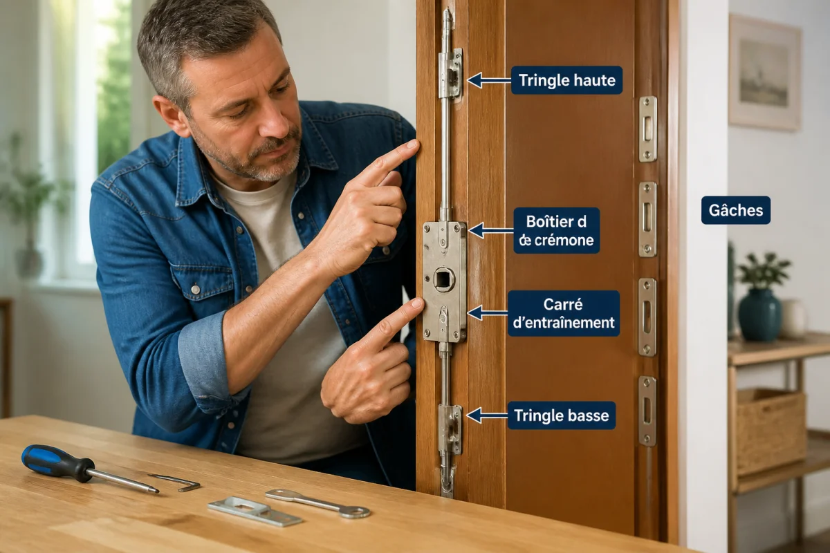 reparer une cremone de porte