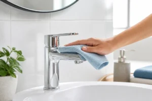 Entretenir la robinetterie de salle de bain au quotidien